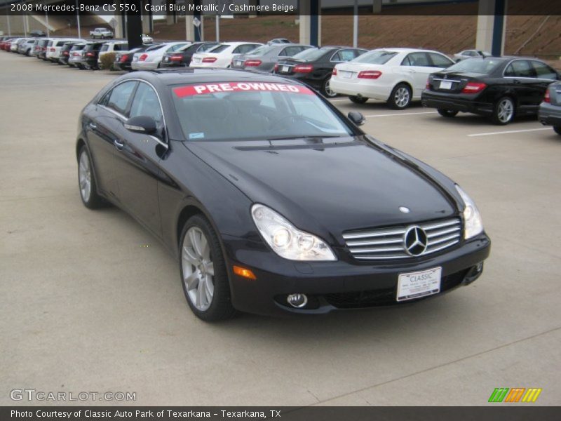 Capri Blue Metallic / Cashmere Beige 2008 Mercedes-Benz CLS 550