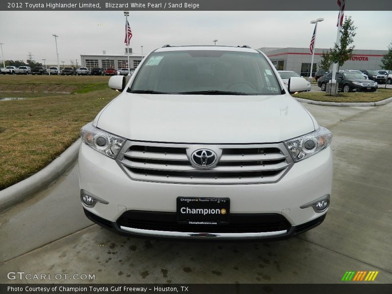 Blizzard White Pearl / Sand Beige 2012 Toyota Highlander Limited