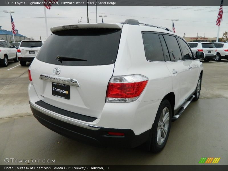 Blizzard White Pearl / Sand Beige 2012 Toyota Highlander Limited