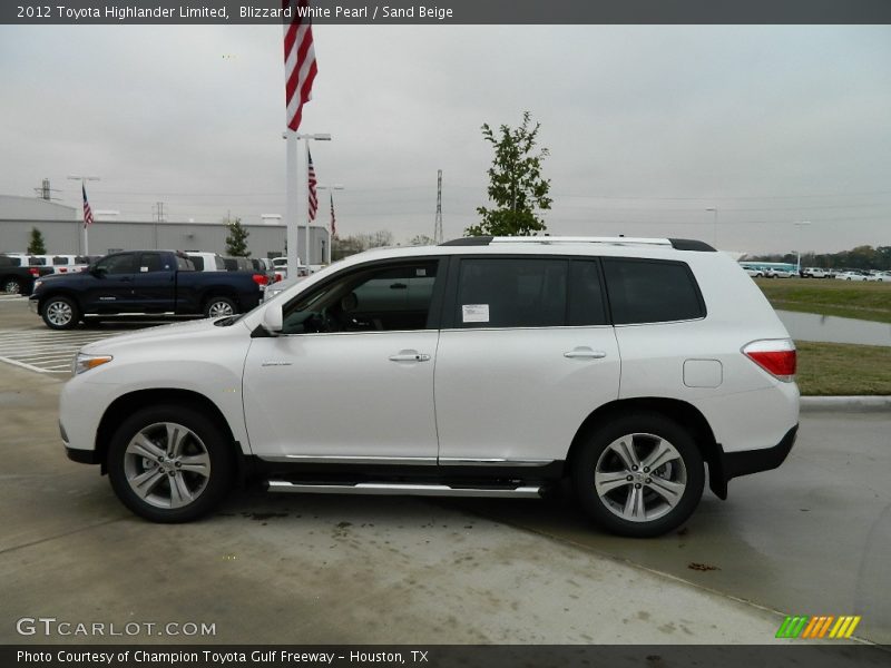Blizzard White Pearl / Sand Beige 2012 Toyota Highlander Limited