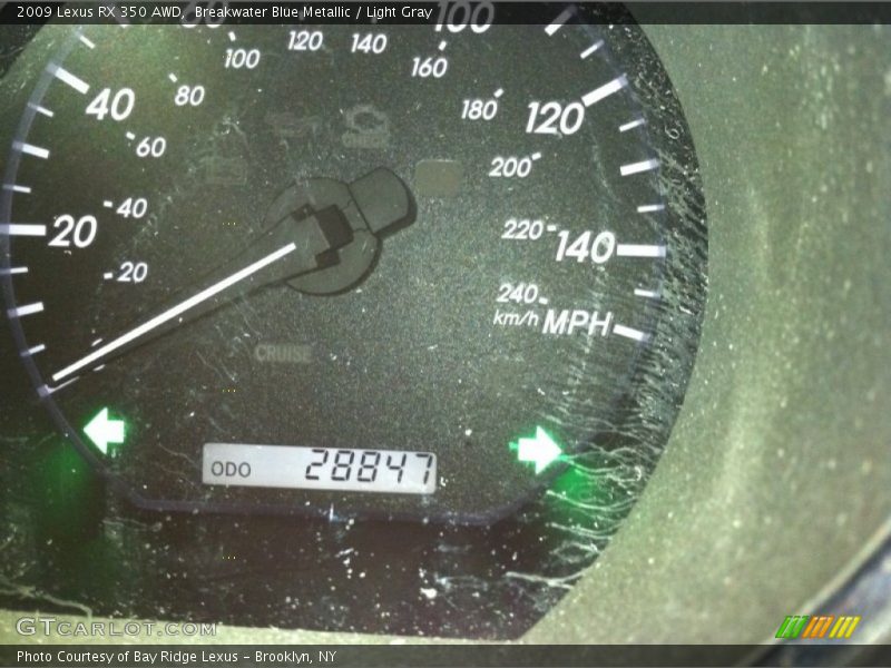 Breakwater Blue Metallic / Light Gray 2009 Lexus RX 350 AWD