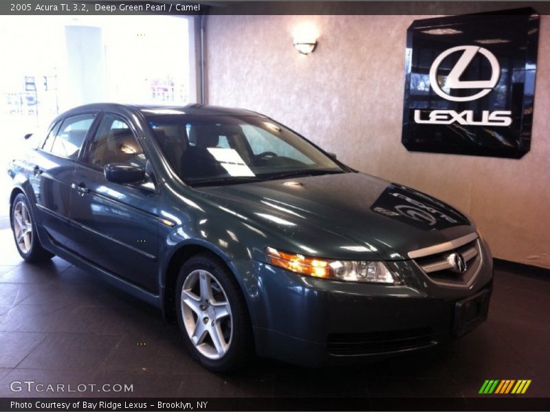 Deep Green Pearl / Camel 2005 Acura TL 3.2