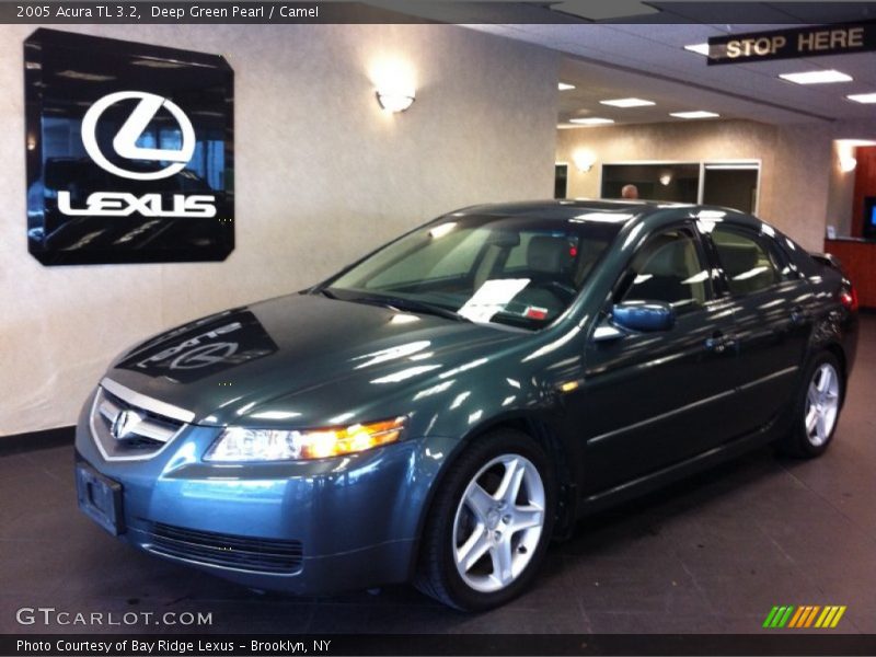 Deep Green Pearl / Camel 2005 Acura TL 3.2