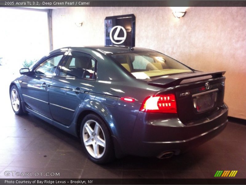 Deep Green Pearl / Camel 2005 Acura TL 3.2