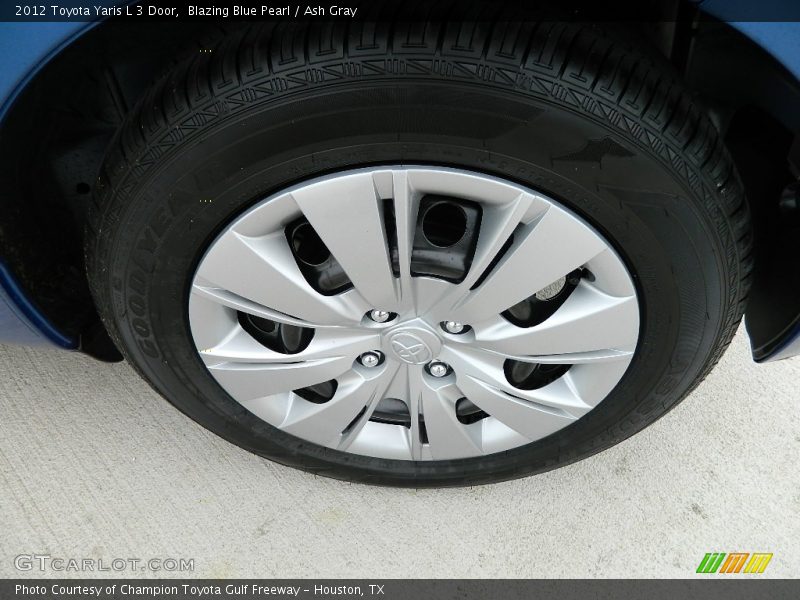 Blazing Blue Pearl / Ash Gray 2012 Toyota Yaris L 3 Door