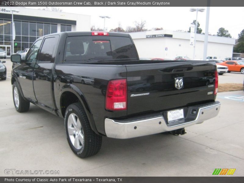 Black / Dark Slate Gray/Medium Graystone 2012 Dodge Ram 1500 Outdoorsman Crew Cab