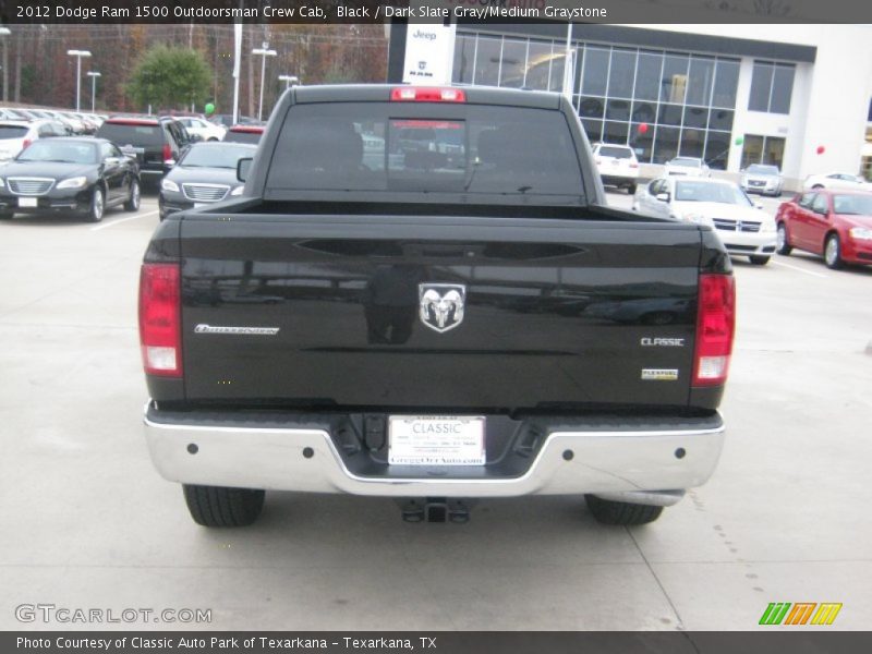 Black / Dark Slate Gray/Medium Graystone 2012 Dodge Ram 1500 Outdoorsman Crew Cab