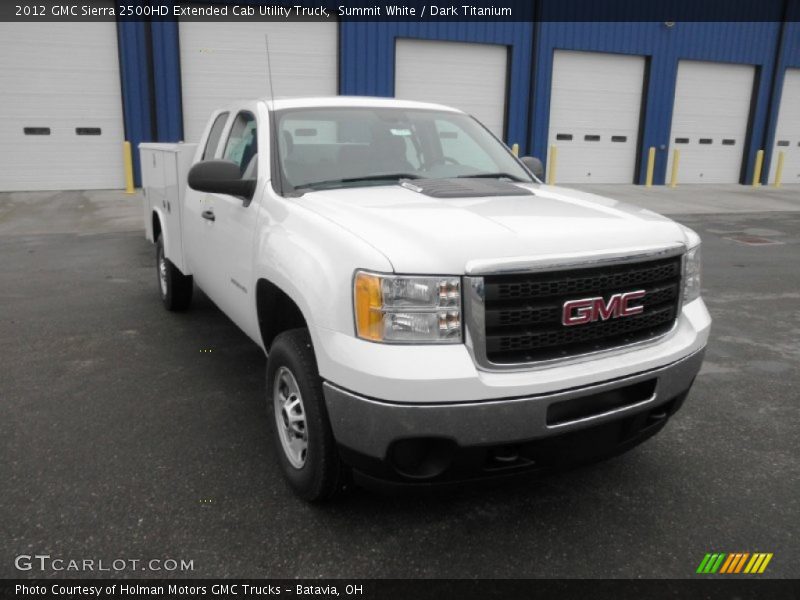 Summit White / Dark Titanium 2012 GMC Sierra 2500HD Extended Cab Utility Truck
