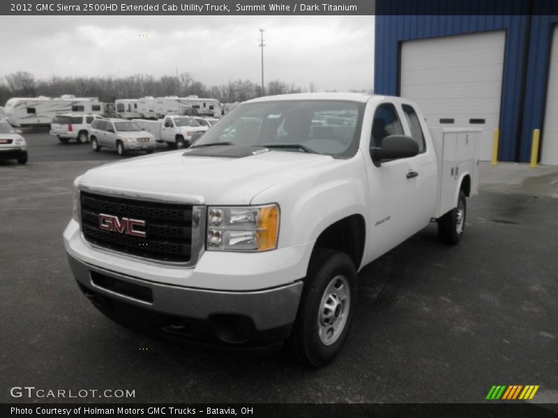 Summit White / Dark Titanium 2012 GMC Sierra 2500HD Extended Cab Utility Truck