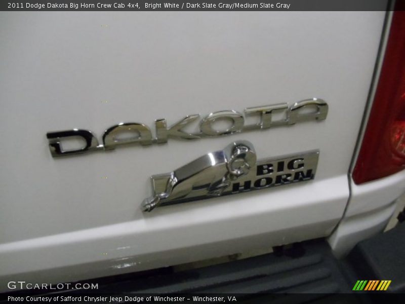 Bright White / Dark Slate Gray/Medium Slate Gray 2011 Dodge Dakota Big Horn Crew Cab 4x4