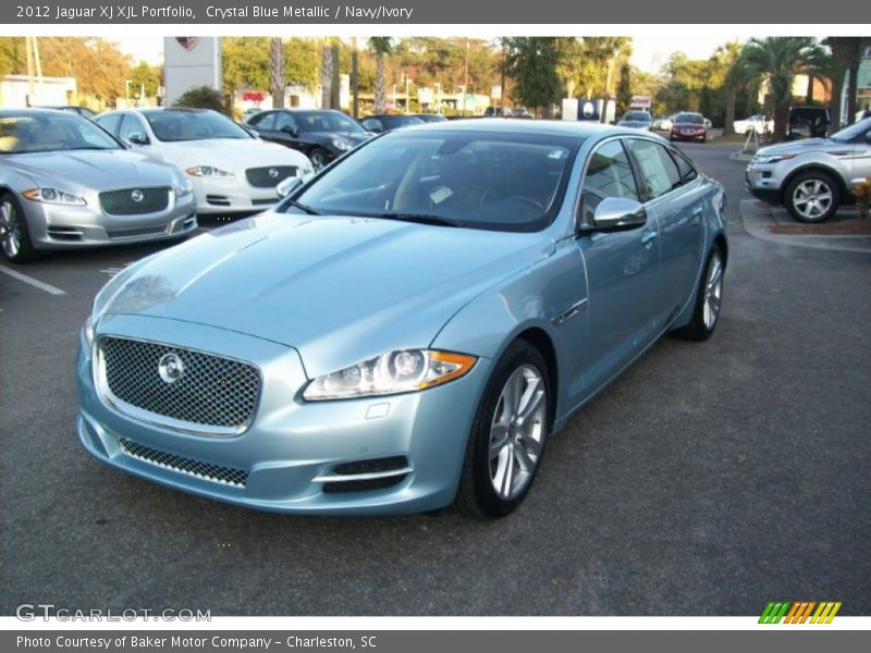 Crystal Blue Metallic / Navy/Ivory 2012 Jaguar XJ XJL Portfolio