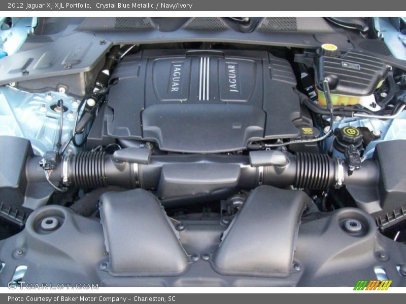Crystal Blue Metallic / Navy/Ivory 2012 Jaguar XJ XJL Portfolio