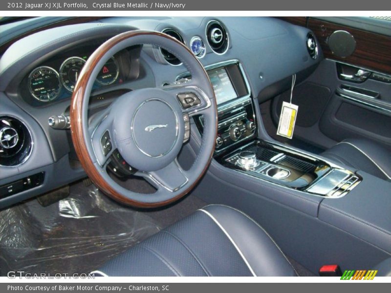 Crystal Blue Metallic / Navy/Ivory 2012 Jaguar XJ XJL Portfolio