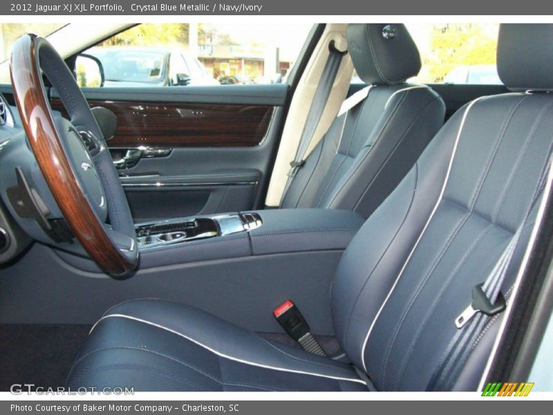 Crystal Blue Metallic / Navy/Ivory 2012 Jaguar XJ XJL Portfolio
