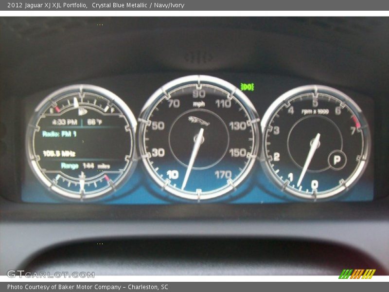 Crystal Blue Metallic / Navy/Ivory 2012 Jaguar XJ XJL Portfolio