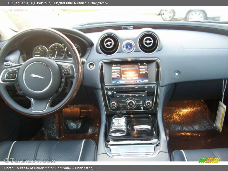 Crystal Blue Metallic / Navy/Ivory 2012 Jaguar XJ XJL Portfolio