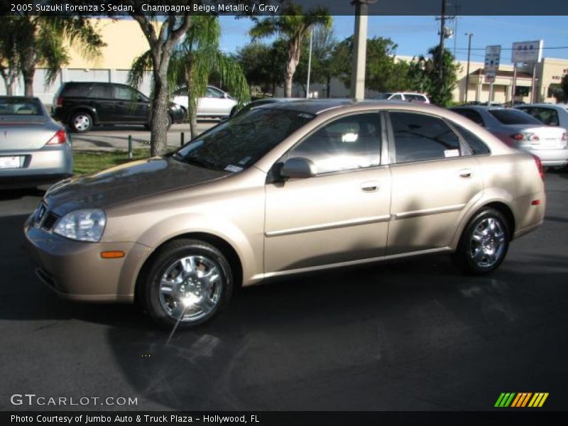 Champagne Beige Metallic / Gray 2005 Suzuki Forenza S Sedan