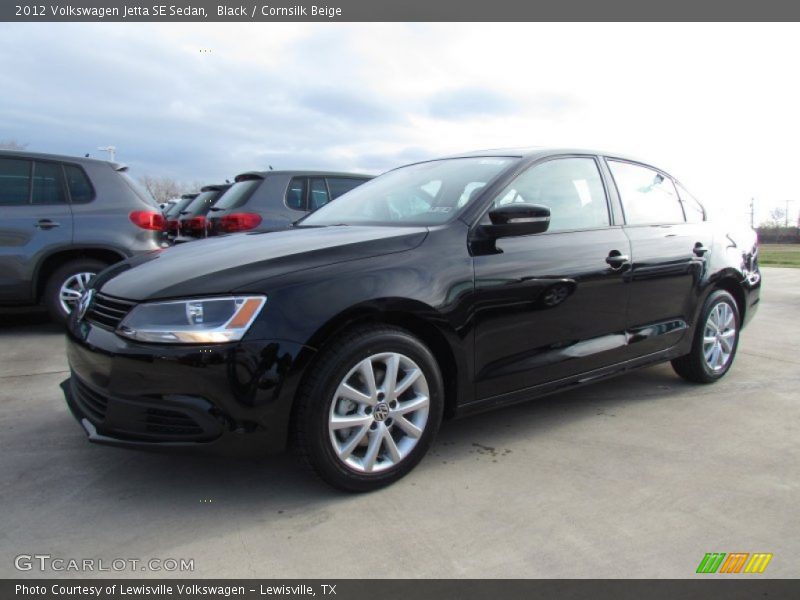 Black / Cornsilk Beige 2012 Volkswagen Jetta SE Sedan