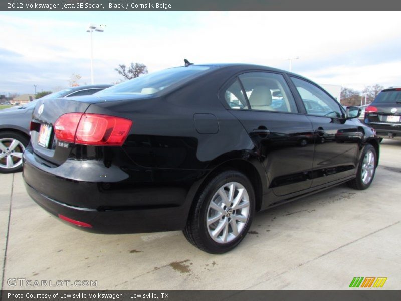 Black / Cornsilk Beige 2012 Volkswagen Jetta SE Sedan