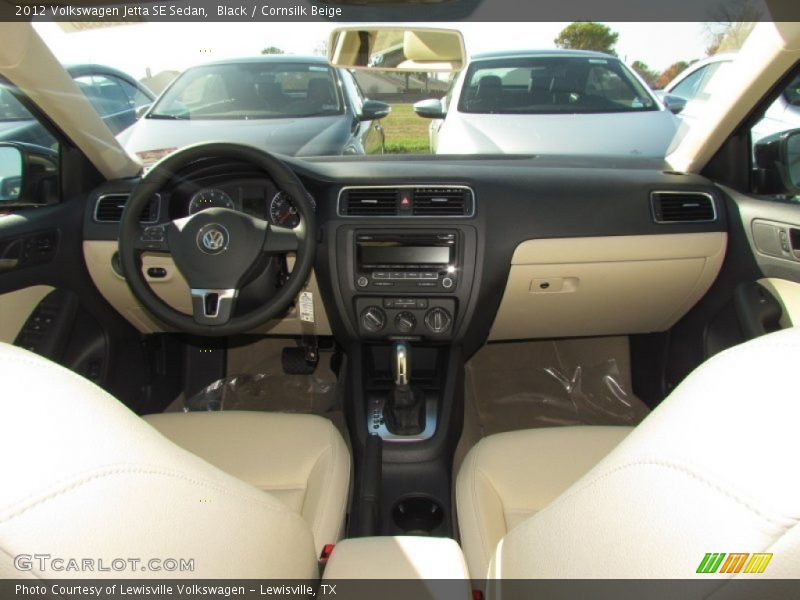 Black / Cornsilk Beige 2012 Volkswagen Jetta SE Sedan