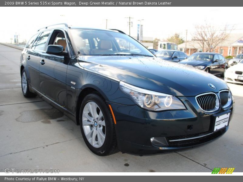 Deep Green Metallic / Natural Brown Dakota Leather 2009 BMW 5 Series 535xi Sports Wagon