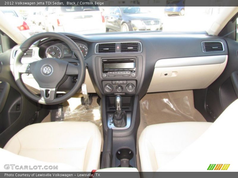 Black / Cornsilk Beige 2012 Volkswagen Jetta TDI Sedan