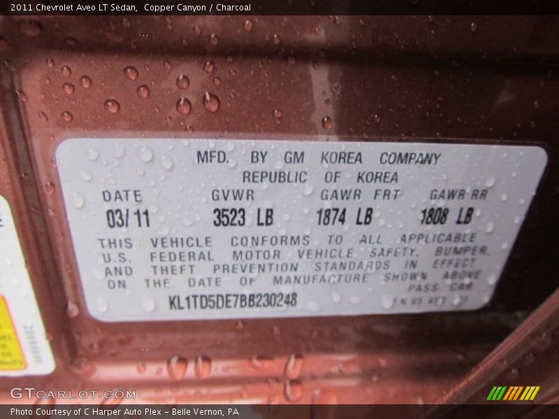 Copper Canyon / Charcoal 2011 Chevrolet Aveo LT Sedan