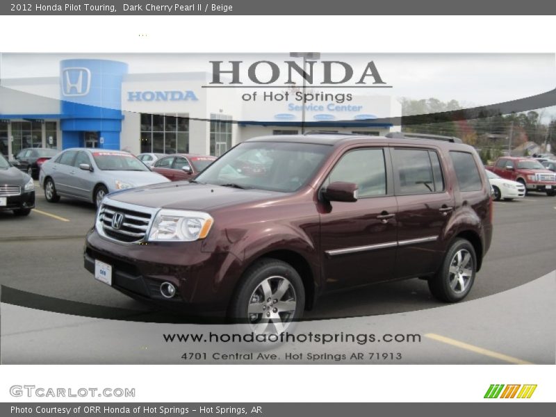 Dark Cherry Pearl II / Beige 2012 Honda Pilot Touring