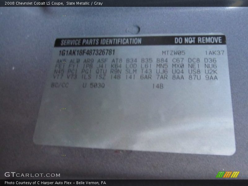 Slate Metallic / Gray 2008 Chevrolet Cobalt LS Coupe