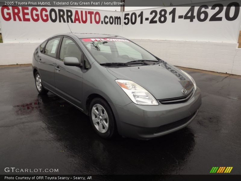 Tideland Gray Green Pearl / Ivory/Brown 2005 Toyota Prius Hybrid