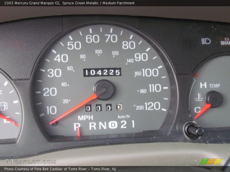 Spruce Green Metallic / Medium Parchment 2003 Mercury Grand Marquis GS