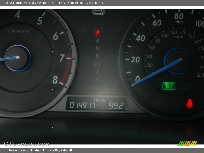 Glacier Blue Metallic / Black 2010 Honda Accord Crosstour EX-L 4WD