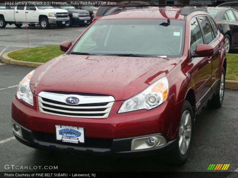 Ruby Red Pearl / Off Black 2012 Subaru Outback 2.5i Premium