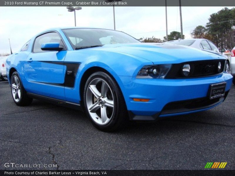 Grabber Blue / Charcoal Black 2010 Ford Mustang GT Premium Coupe