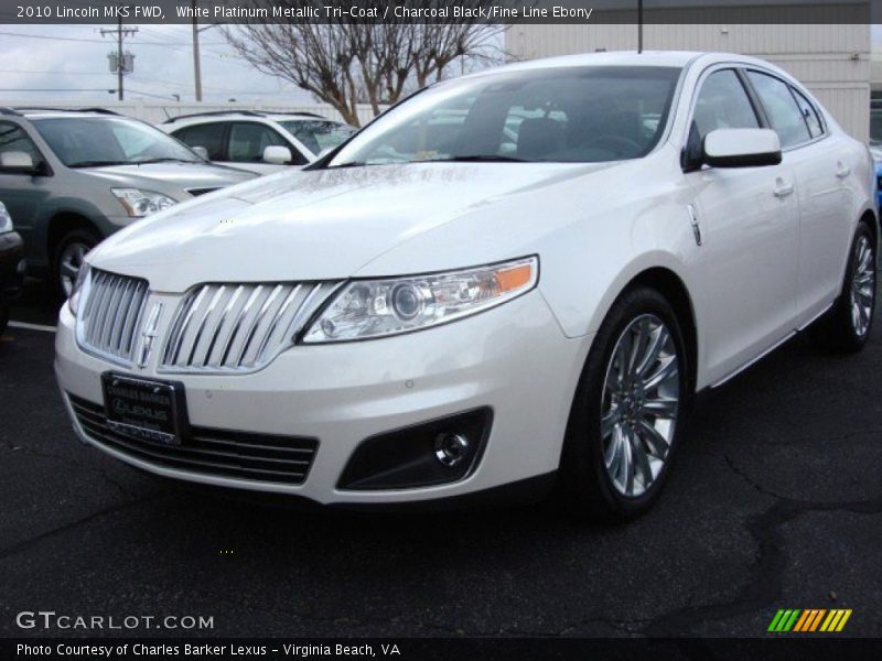 White Platinum Metallic Tri-Coat / Charcoal Black/Fine Line Ebony 2010 Lincoln MKS FWD