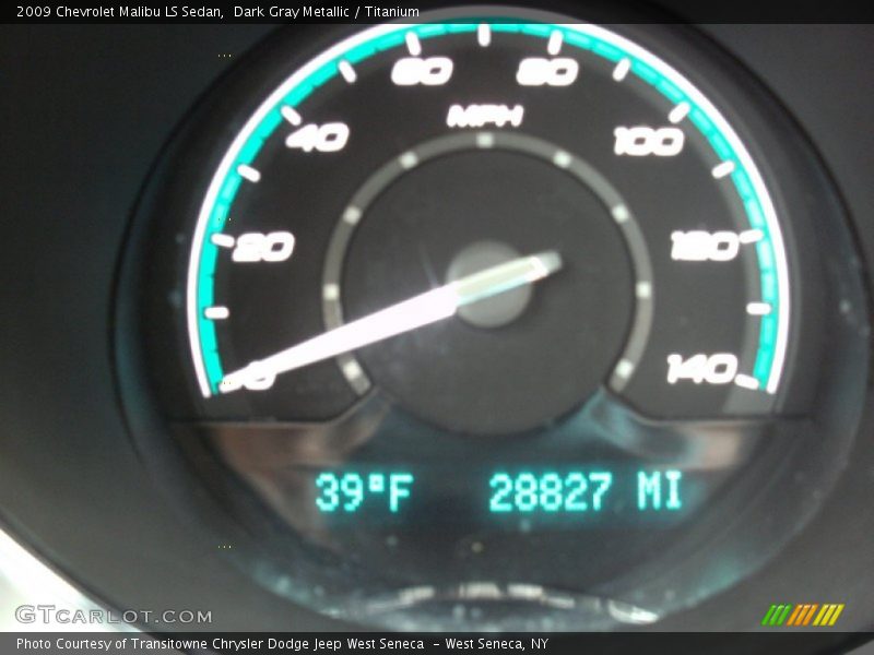 Dark Gray Metallic / Titanium 2009 Chevrolet Malibu LS Sedan