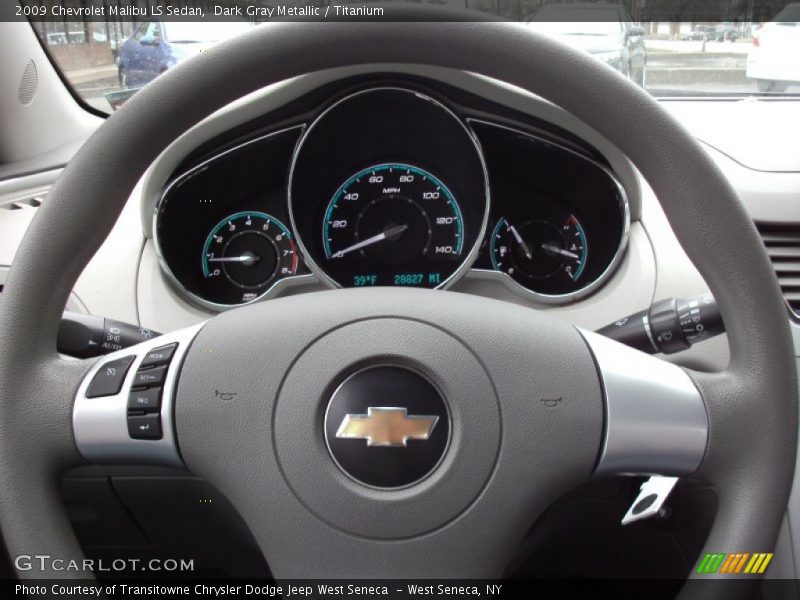 Dark Gray Metallic / Titanium 2009 Chevrolet Malibu LS Sedan