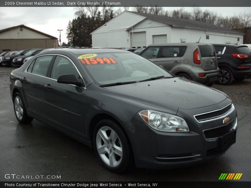 Dark Gray Metallic / Titanium 2009 Chevrolet Malibu LS Sedan