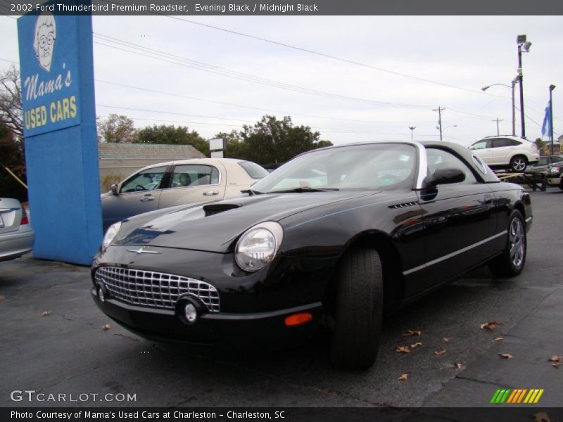Evening Black / Midnight Black 2002 Ford Thunderbird Premium Roadster