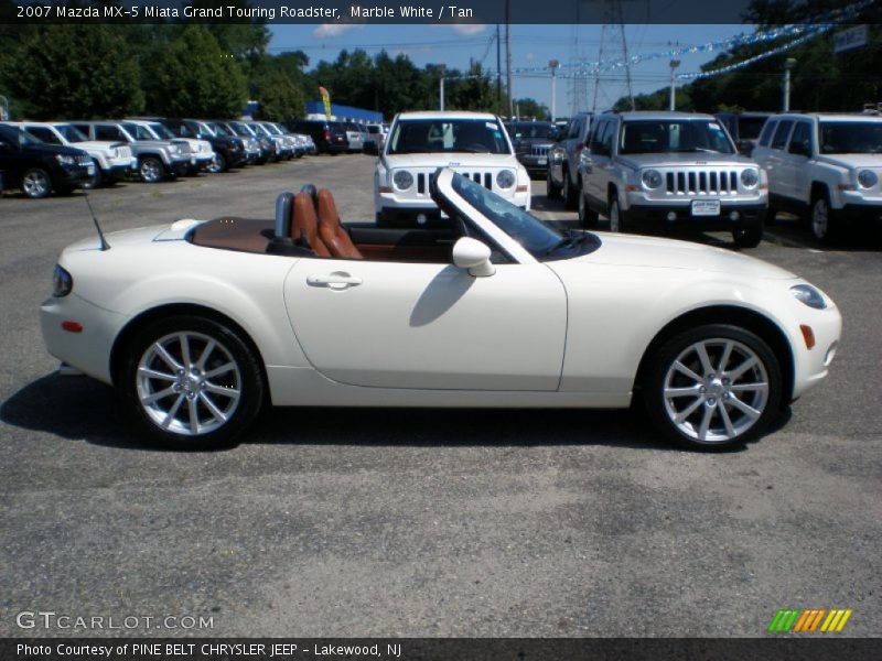 Marble White / Tan 2007 Mazda MX-5 Miata Grand Touring Roadster