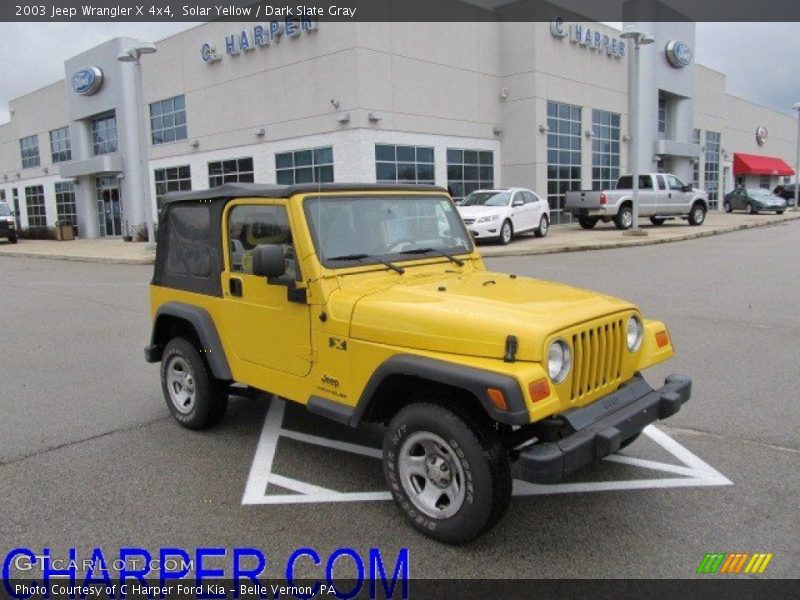 Solar Yellow / Dark Slate Gray 2003 Jeep Wrangler X 4x4