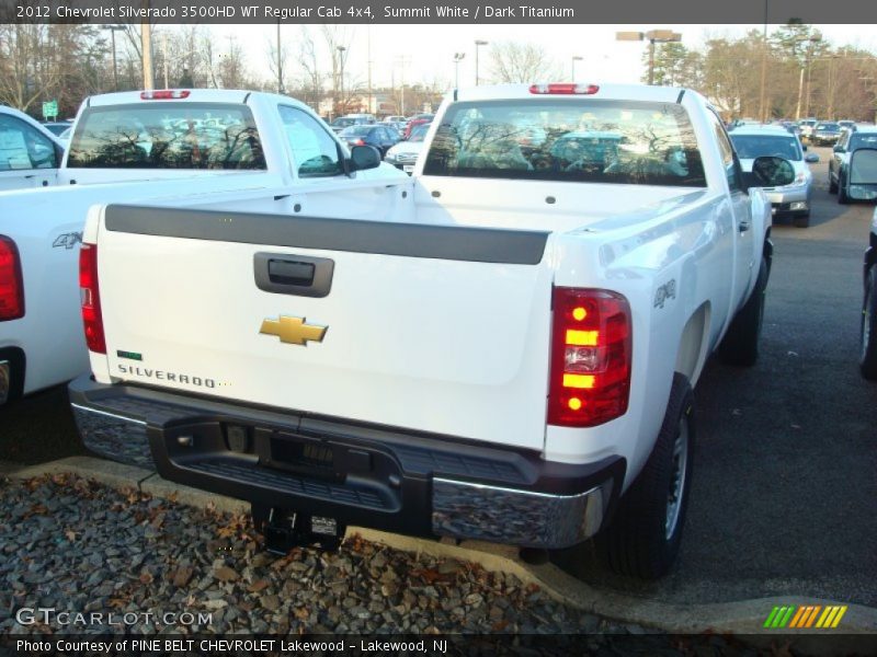 Summit White / Dark Titanium 2012 Chevrolet Silverado 3500HD WT Regular Cab 4x4