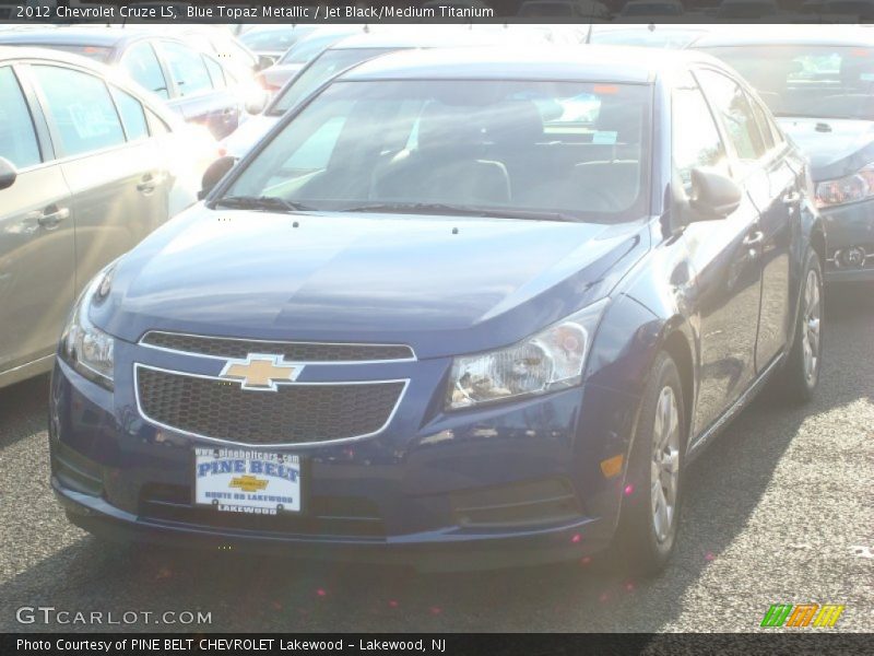 Blue Topaz Metallic / Jet Black/Medium Titanium 2012 Chevrolet Cruze LS