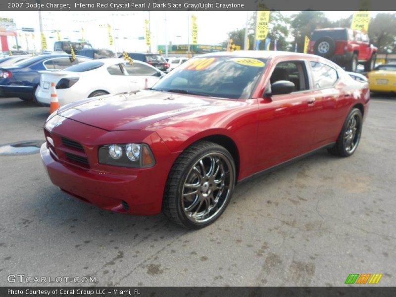 Inferno Red Crystal Pearl / Dark Slate Gray/Light Graystone 2007 Dodge Charger
