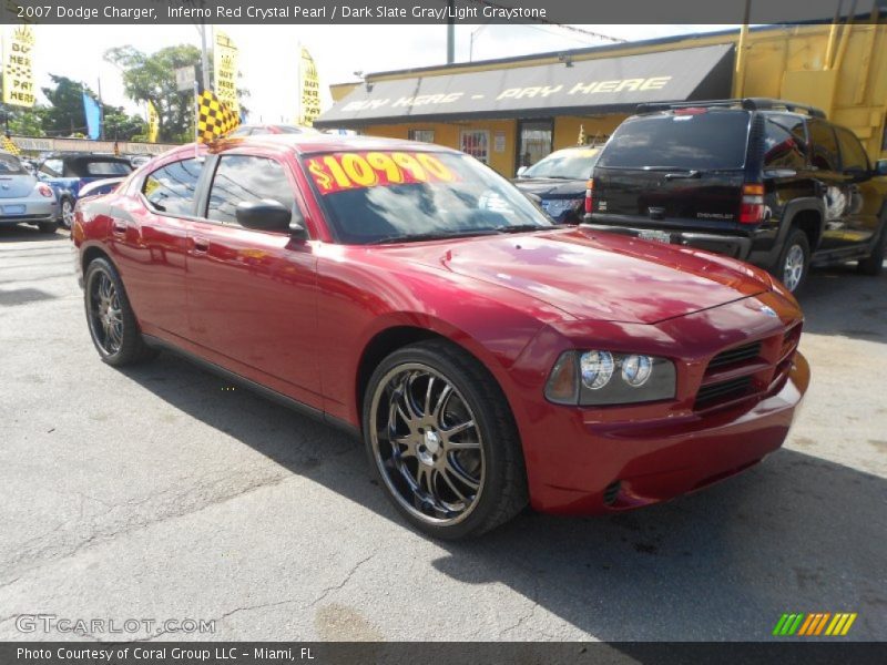 Inferno Red Crystal Pearl / Dark Slate Gray/Light Graystone 2007 Dodge Charger