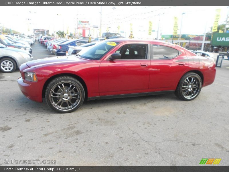 Inferno Red Crystal Pearl / Dark Slate Gray/Light Graystone 2007 Dodge Charger