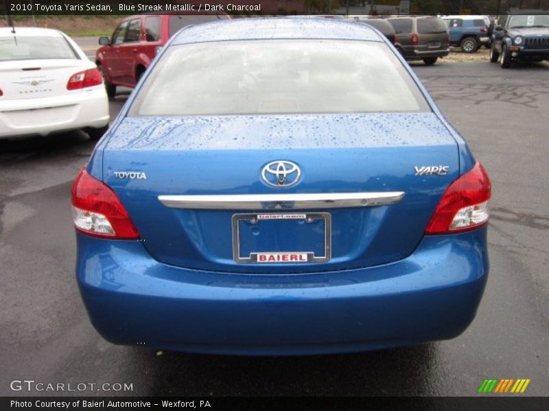 Blue Streak Metallic / Dark Charcoal 2010 Toyota Yaris Sedan