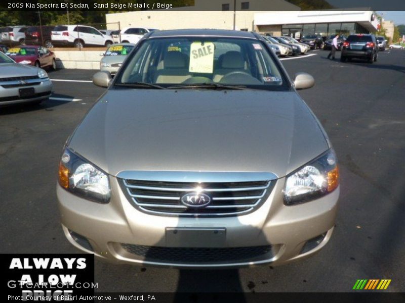 Sand Beige Metallic / Beige 2009 Kia Spectra EX Sedan