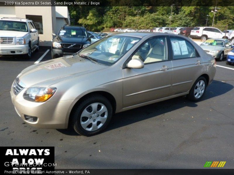 Sand Beige Metallic / Beige 2009 Kia Spectra EX Sedan