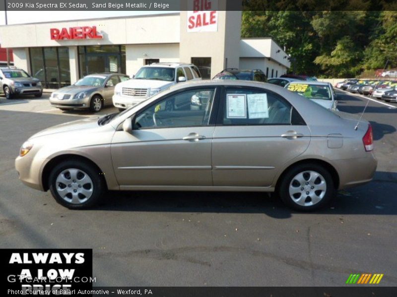 Sand Beige Metallic / Beige 2009 Kia Spectra EX Sedan